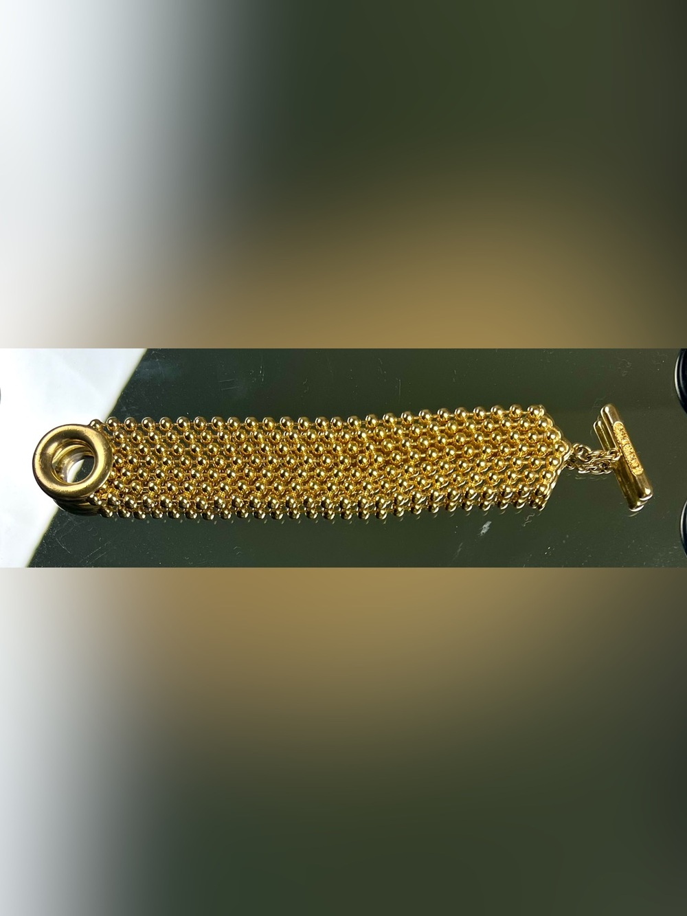 Rare Vintage Christian Dior 7-Strand Gold Tone 1990's Bracelet - Picture 5 of 12
